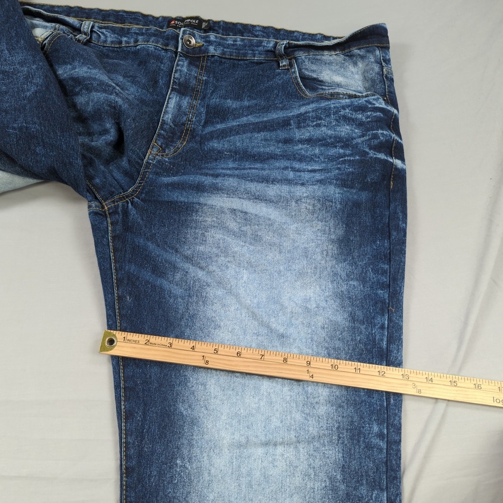 Southpole‎ Jeans Mens 46 Blue Baggy Skater Wide Leg Streetwear Faded Acid Wash - Picture 7 of 16
